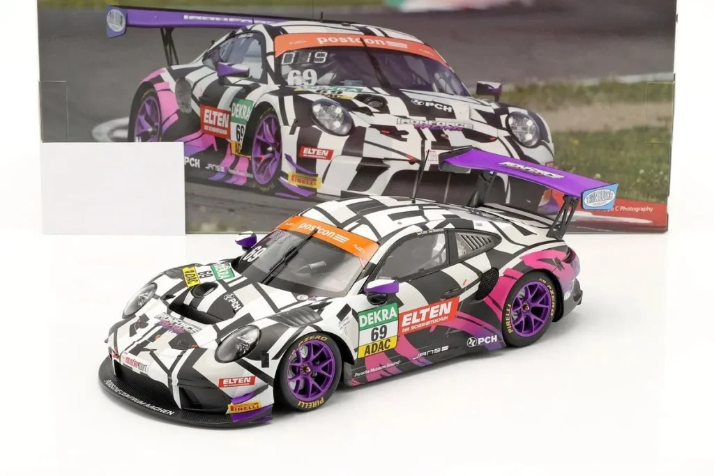 Model 1:18 Porsche 911 GT3 R #69 Jan-Erik Slooten, Lucas Luhr GT Masters year 2019 Minichamps