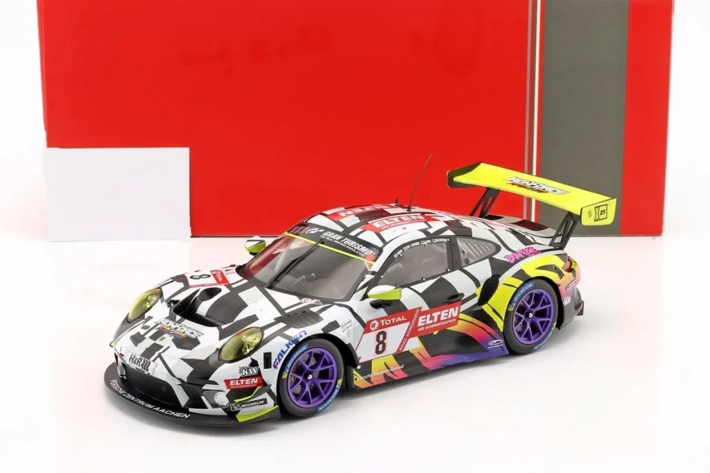 车型 1:18 Porsche 911 (991 II) GT3 R #8 Jan-Erik Slooten, Lucas Luhr, Adrien de Leener, Steve Jans 排名 12 24h Nürburgring 年 2019 Ixo