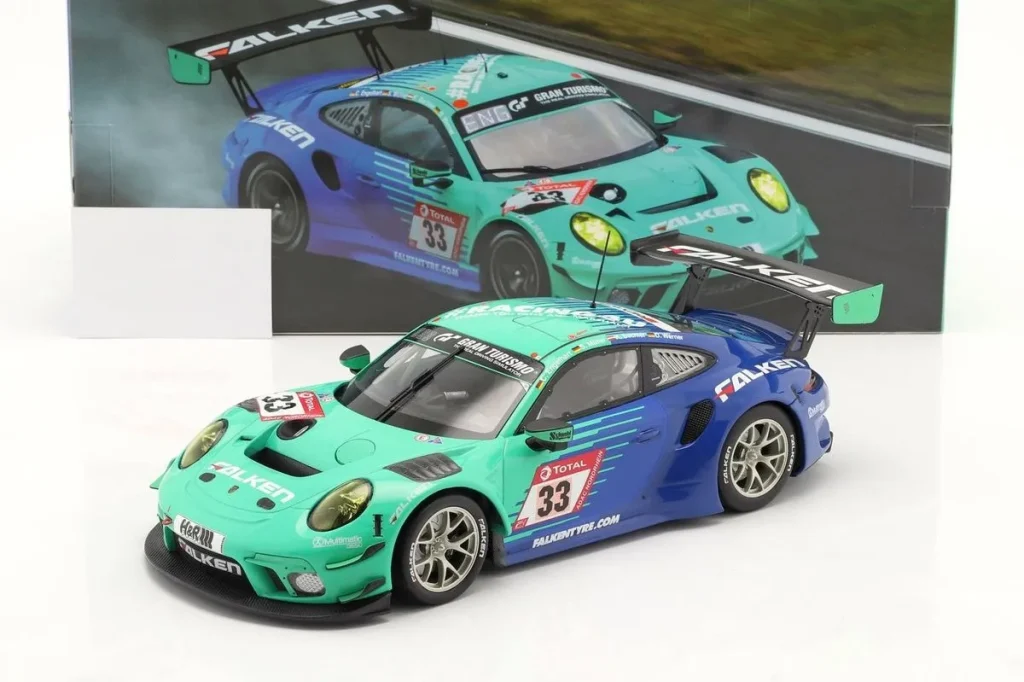 Model 1:18 Porsche 911 (991 II) GT3 R #33 Klaus Bachler, Sven Müller, Christian Engelhart, Dirk Werner rank 11 24h Nürburgring year 2020 Minichamps