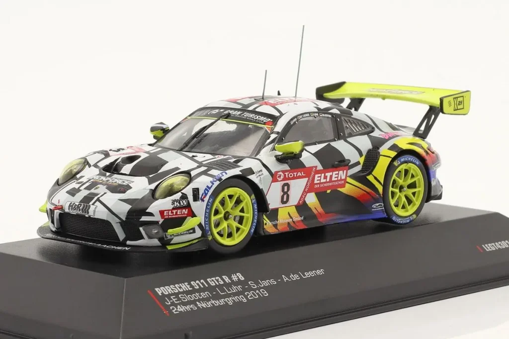 车型 1:43 Porsche 911 (991 II) GT3 R #8 Jan-Erik Slooten, Lucas Luhr, Adrien de Leener, Steve Jans 排名 12 24h Nürburgring 年 2019 Ixo LEGT43011