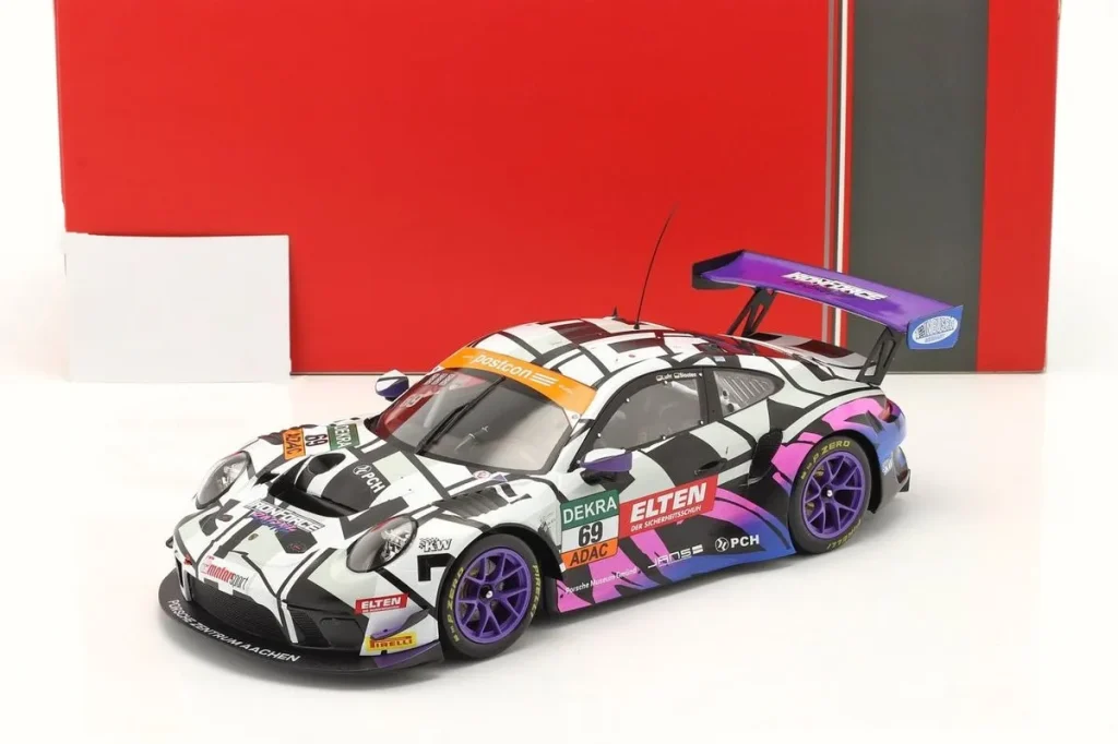 车型 1:18 Porsche 911 GT3 R #69 Jan-Erik Slooten, Lucas Luhr GT Masters 年 2019 Ixo