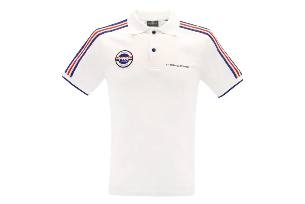 เสื้อโปโล Porsche Rothmans #1 ผู้ชนะ 24h LeMans 1982 สี Racing Design ขาว / น้ำเงิน / แดง / ทอง ไซซ์ S