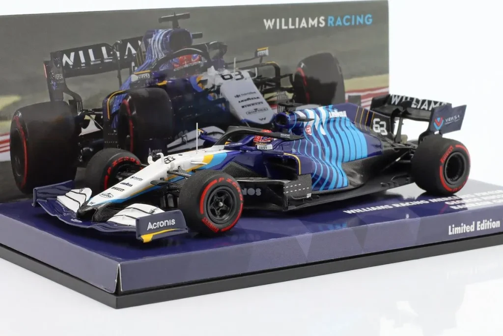 车型 1:43 Williams FW43B #63 George Russell 一级方程式年 2021 Minichamps