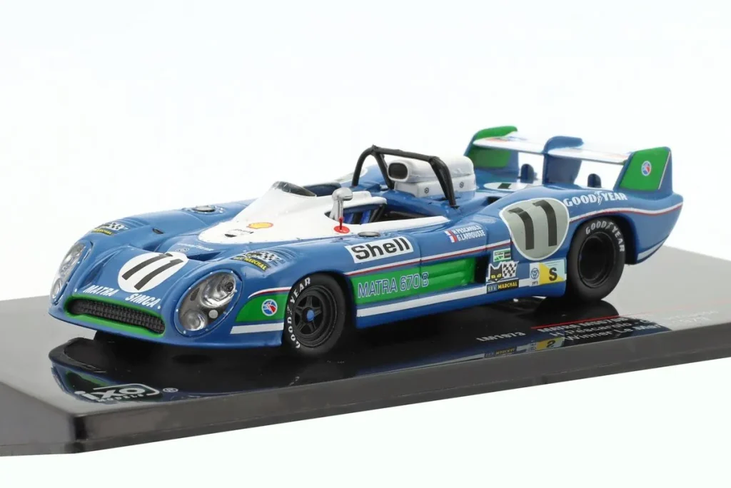 Model 1:43 Matra-Simca MS670B #11 Henri Pescarolo, Gérard Larrousse 24 hours Le Mans year 1973 Ixo