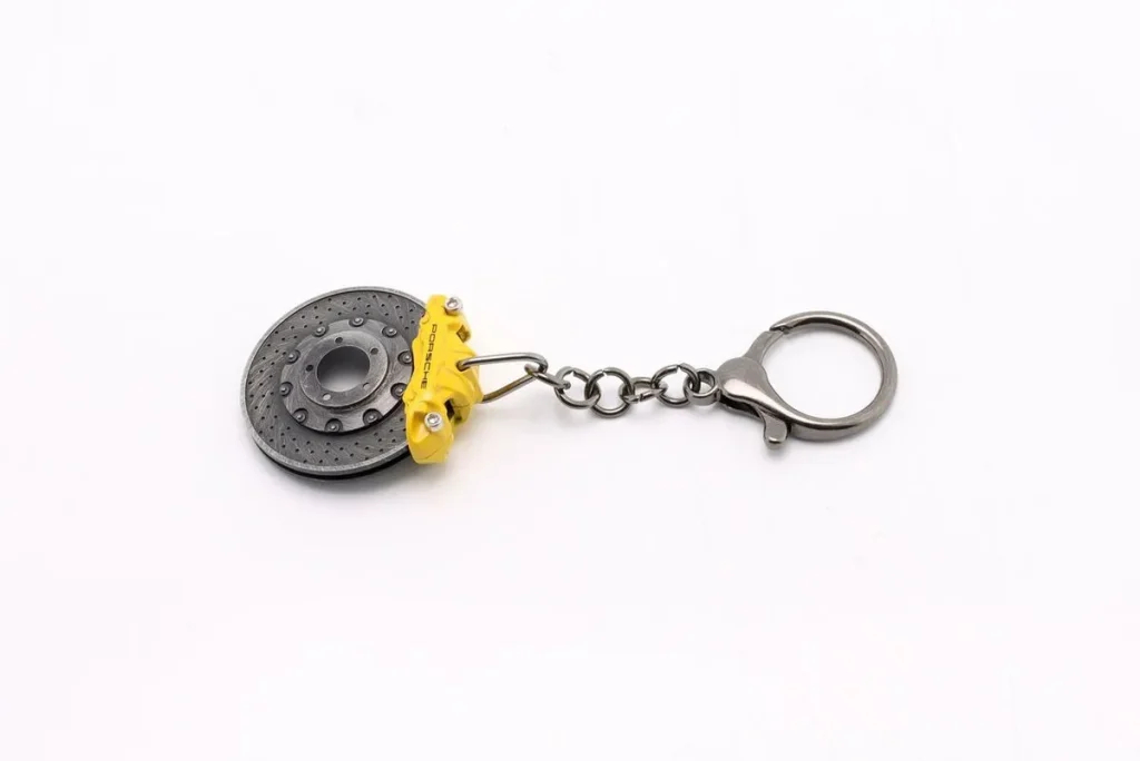key ring Porsche Bremsscheibe yellow