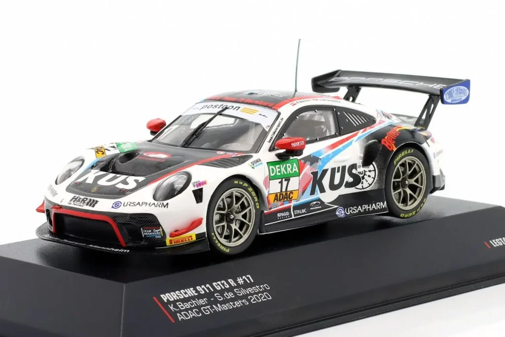Model 1:43 Porsche 911 GT3 R #17 Klaus Bachler, Simona de Silvestro ADAC GT Masters Hockenheim year 2020 Ixo