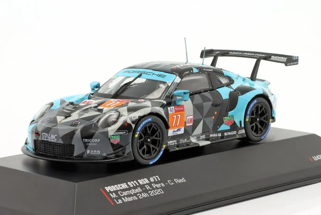 Model 1:43 Porsche 911 RSR #77 Matt Campbell, Riccardo Pera, Christian Ried 24 hours Le Mans year 2020 Ixo