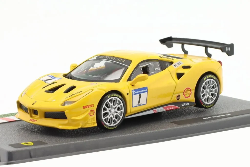 โมเดลรถ 1:43 Ferrari 488 Challenge #1 สีเหลือง Altaya