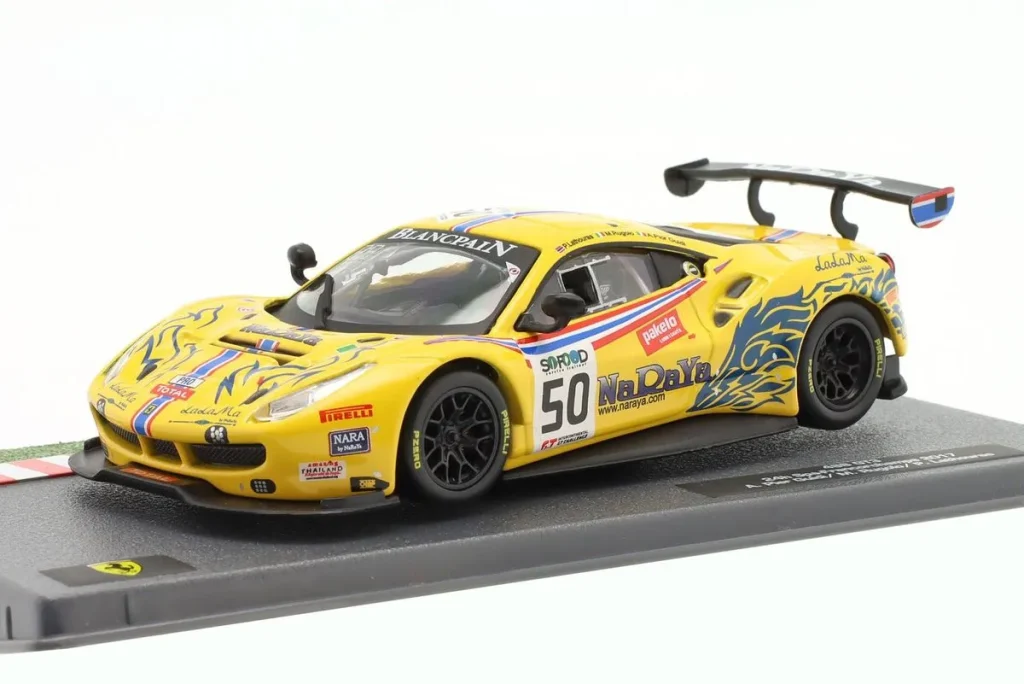 โมเดลรถ 1:43 Ferrari 488 GT3 #50 Pasin Lathouras, Michele Rugolo, Alessandro Pier Guidi 24h Spa ปี 2017 Altaya