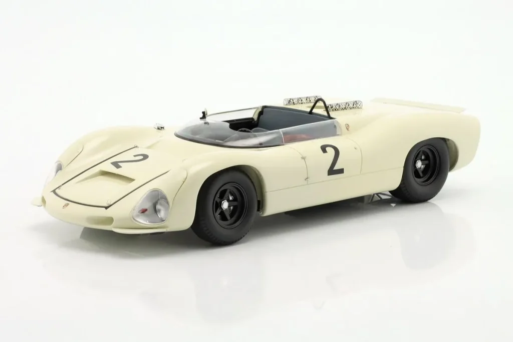 Model 1:18 Porsche 910-8 Bergspyder #2 Rolf Stommelen winner Alpen-Bergpreis Berchtesgaden year 1967 Matrix