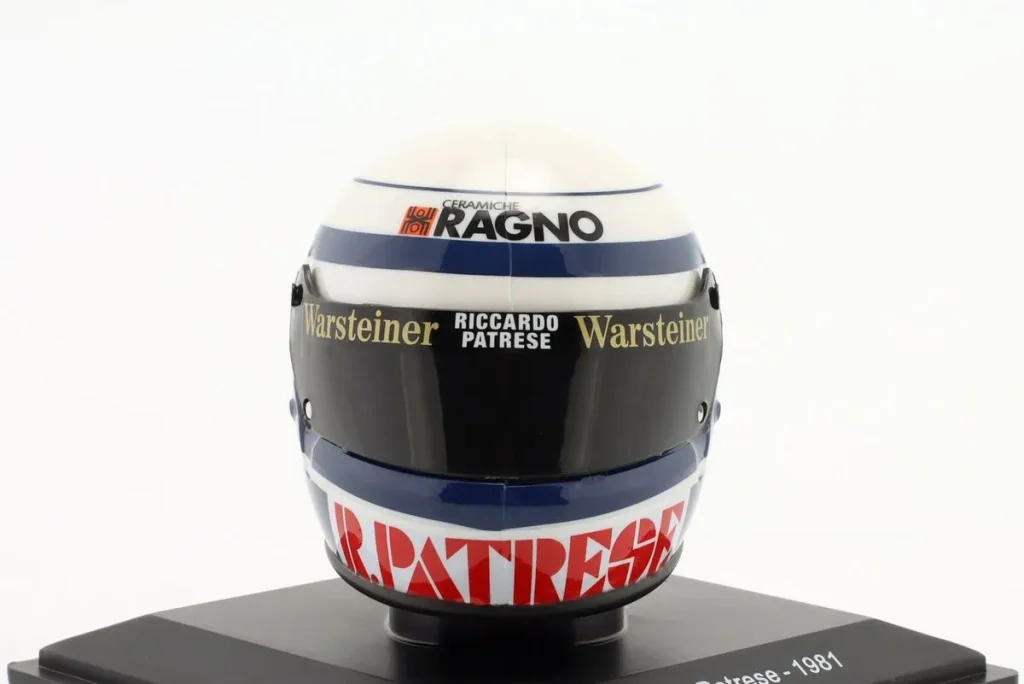 replica racing helmet 1:5 Arrows A3 #29 Riccardo Patrese Formula One year 1981 Spark