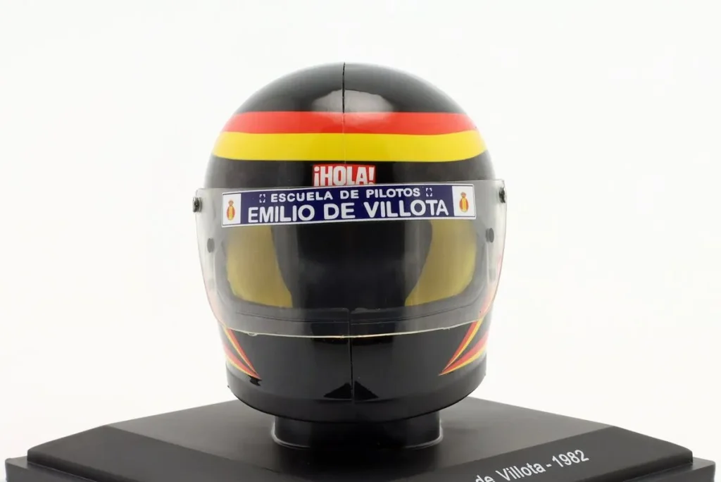 replica racing helmet 1:5 March 821 #19 Emilio de Villota Formula One year 1982 Spark