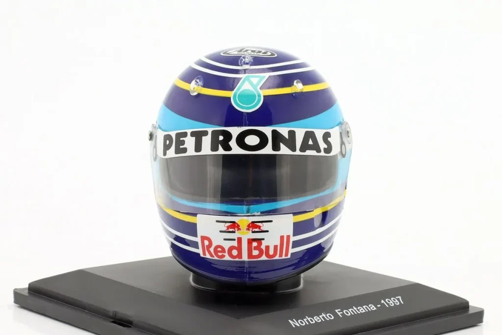 replica racing helmet 1:5 Sauber C16 #17 Norberto Fontana Formula One year 1997 Spark