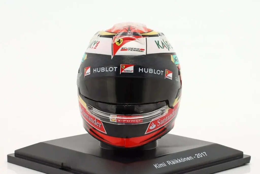 replica racing helmet 1:5 Ferrari SF70H #7 Kimi Räikkönen Formula One year 2017 Spark
