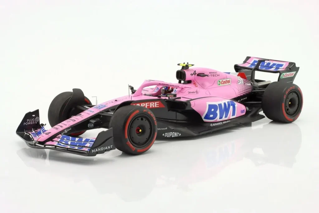 Model 1:18 Alpine A522 #31 Esteban Ocon rank 7 Bahrain GP Formula One year 2022 Spark