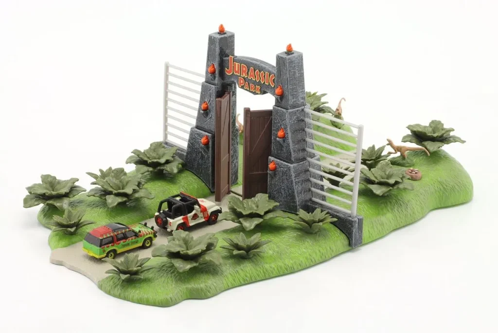 纪念品 Jurassic Park 30th Anniversary Nano Scene with 2 cars Jada Toys