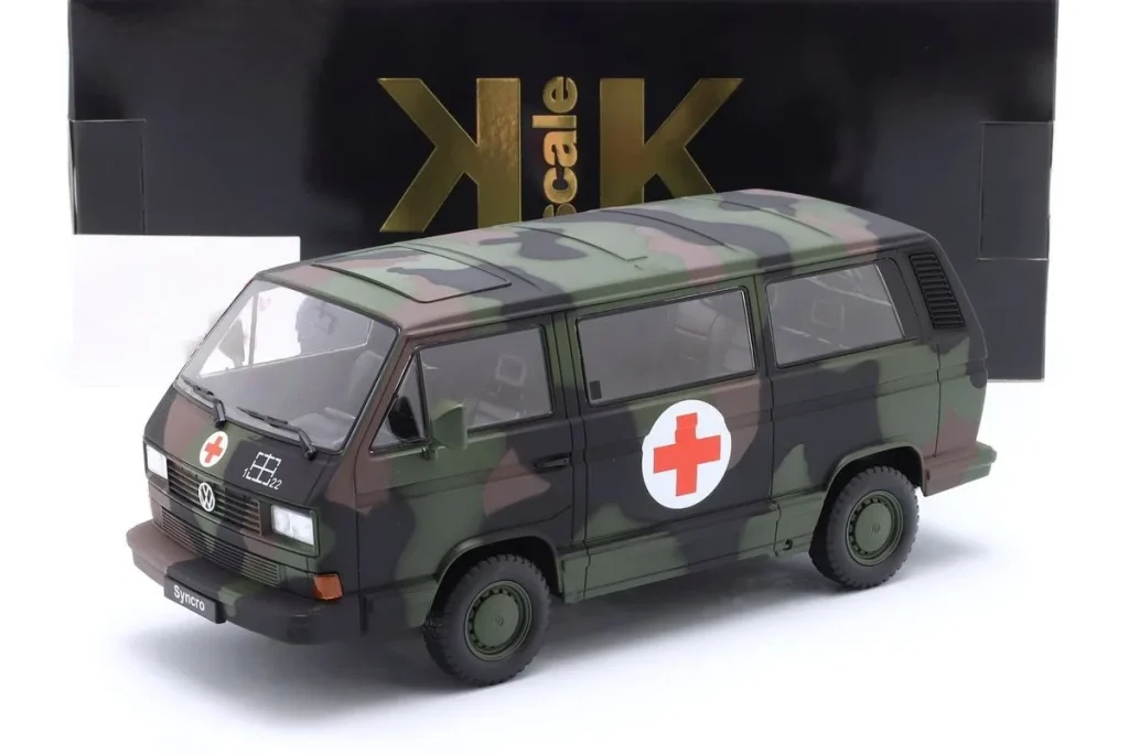 โมเดลรถ 1:18 Volkswagen VW T3 Bus Syncro “Bundeswehr Ambulanz” ปี 1987 KK-Scale