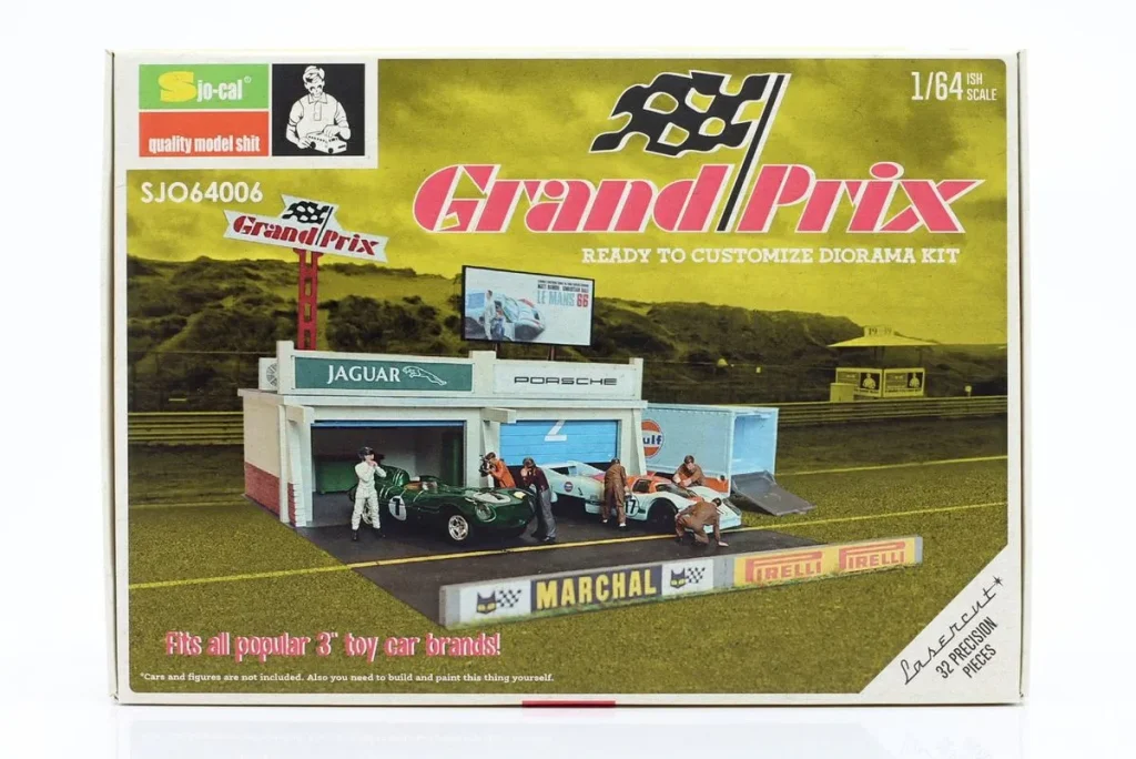 场景模型 1:64 Pit Garage Diorama Monte Carlo Grand Prix Sjo-Cal