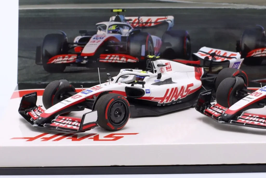Model 1:43 Haas VF-22 #47 Mick Schumacher, Kevin Magnussen Formula One year 2022 Minichamps