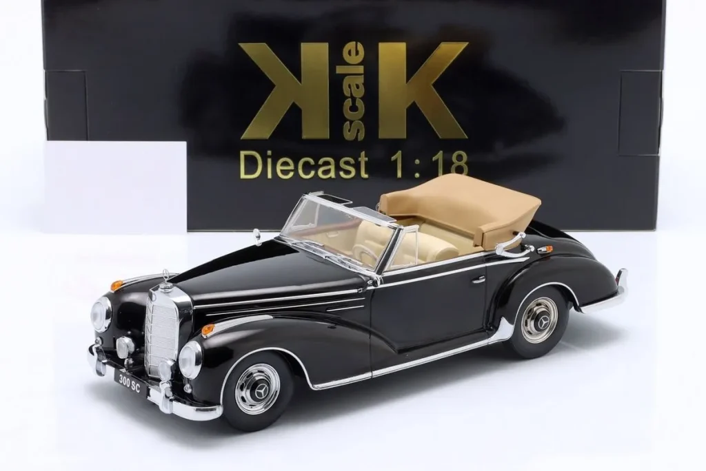Model 1:18 Mercedes-Benz 300 SC Cabriolet (W188) / offene Version year 1957 Black KK-Scale