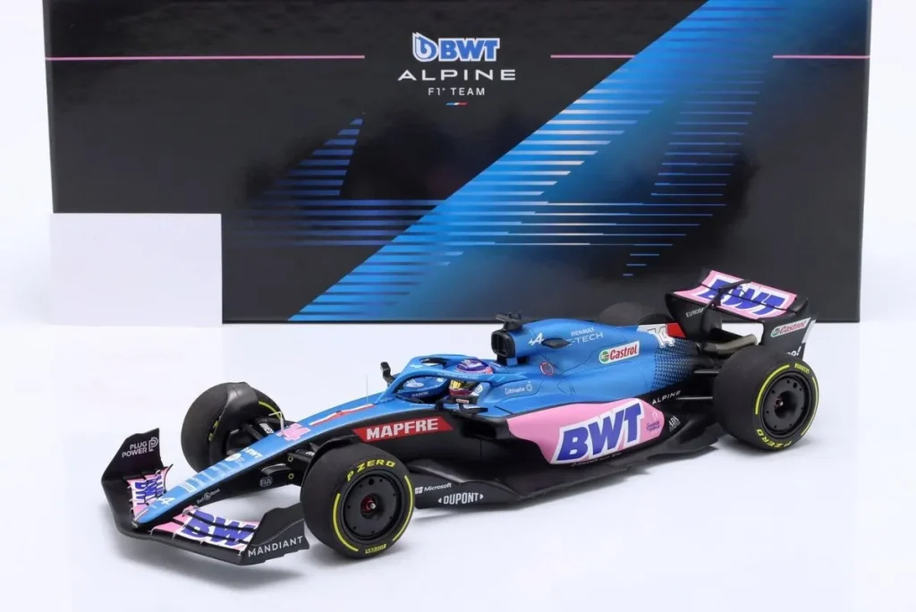 โมเดลรถ 1:18 Alpine A522 #14 Fernando Alonso Australien GP ฟอร์มูล่าวัน ปี 2022 Minichamps
