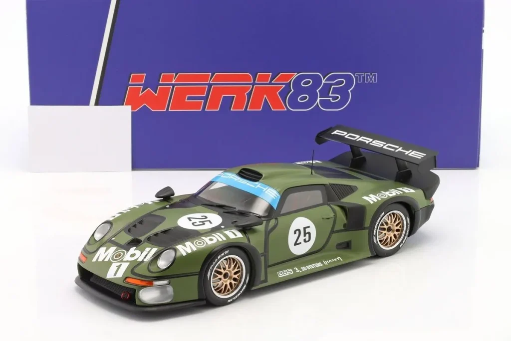 โมเดลรถ 1:18 Porsche 911 GT1 Prequalifying #25 Hans-Joachim Stuck, Bob Wollek, Thierry Boutsen 24 ชั่วโมง เลอมังส์ ปี 1996 WERK83