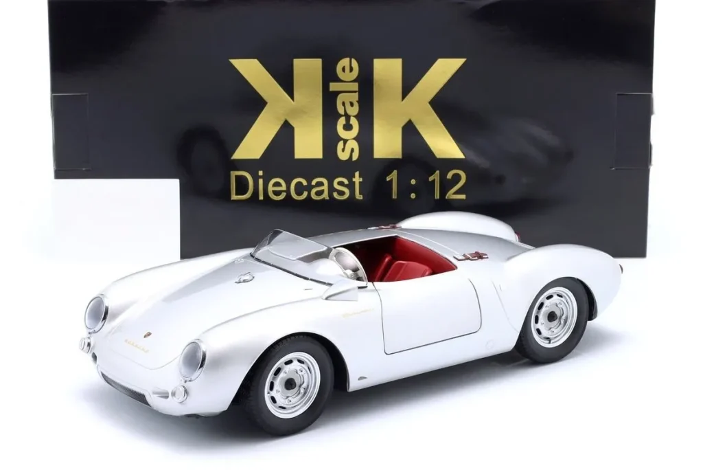 โมเดลรถ 1:12 Porsche 550A Spyder ปี 1956 สีเงิน KK-Scale