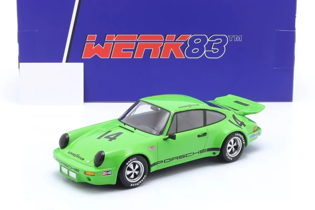 车型 1:18 Porsche 911 Carrera 3.0 RSR IROC #14 Emerson Fittipaldi IROC Riverside 年 1973 绿色 WERK83