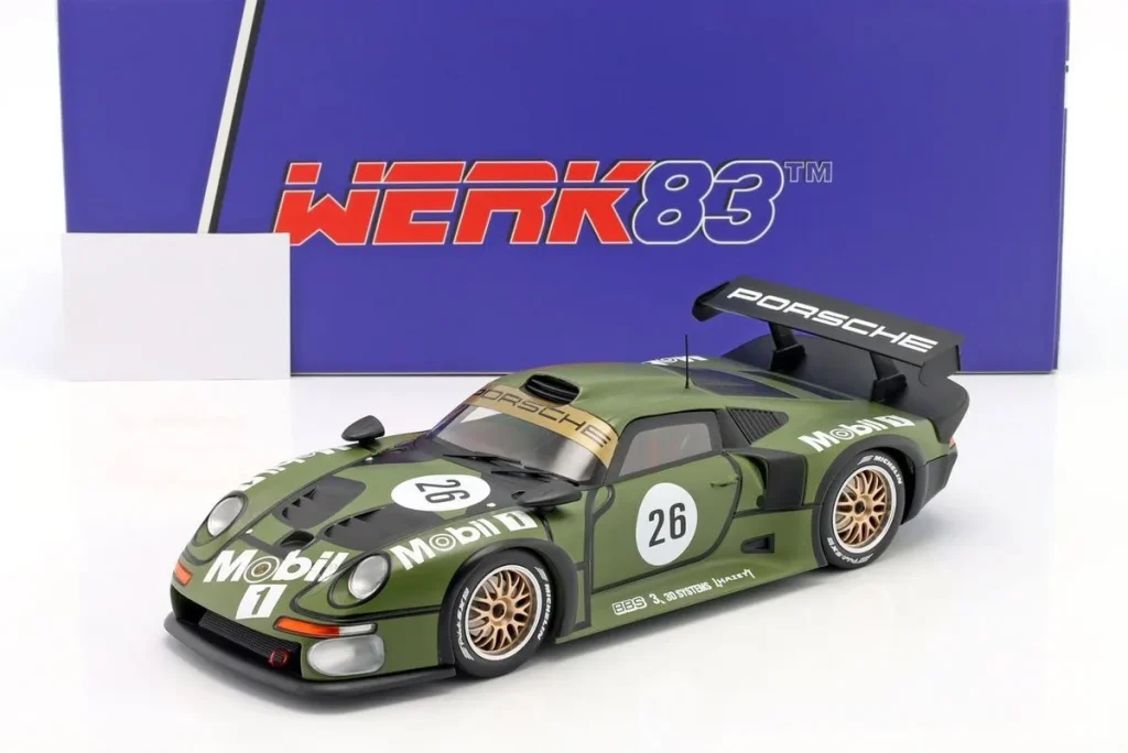 โมเดลรถ 1:18 Porsche 911 GT1 #26 Yannick Dalmas, Hans-Jochim Stuck, Karl Wendlinger Pre-Qualifying 24h LeMans ปี 1996 WERK83