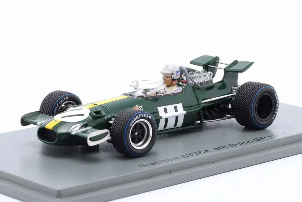 โมเดลรถ 1:43 Brabham BT26A #11 Jack Brabham อันดับ 6 Niederlande GP ฟอร์มูล่าวัน ปี 1969 Spark
