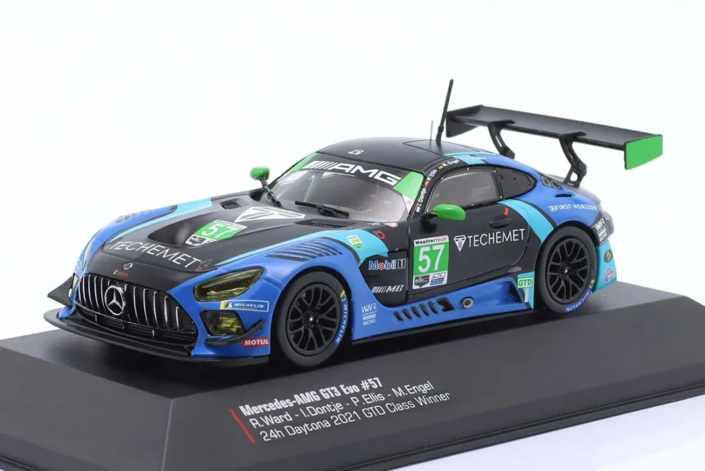 โมเดลรถ 1:43 Mercedes-AMG GT3 #57 Russell Ward, Indy Dontje, Philip Ellis, Maro Engel 24 ชั่วโมง เดย์โทนา ปี 2021 Ixo