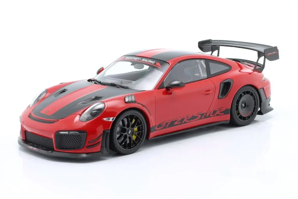 โมเดลรถ 1:18 Porsche 911 (991.2) GT2 RS MR Lars Kern Rekordrunde Nordschleife Nürburgring 6:40,33 min / 25.10. ปี 2019 สีแดง Minichamps