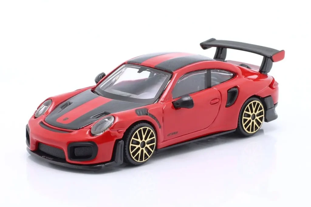 โมเดลรถ 1:43 Porsche 911 GT2 RS ปี 2018 สีแดง / ดำ Bburago