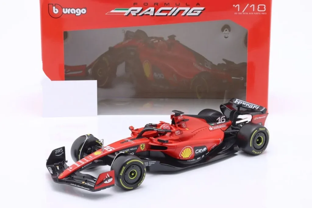โมเดลรถ 1:18 Ferrari SF-23 #16 Charles Leclerc ฟอร์มูล่าวัน ปี 2023 Bburago 18-16812 #16