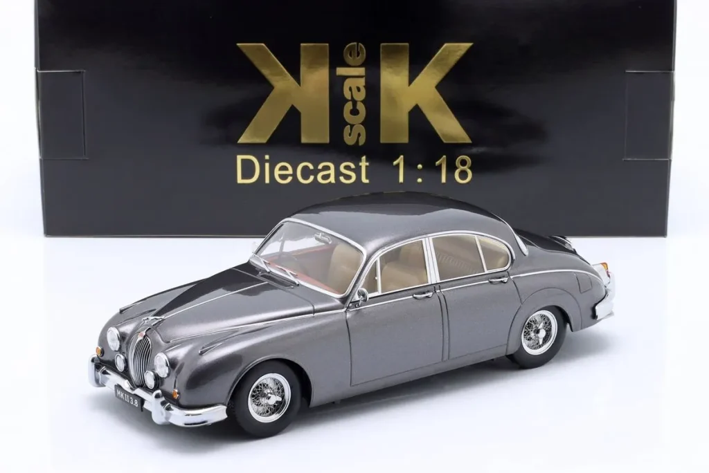 โมเดลรถ 1:18 Jaguar MK II 3.8 RHD ปี 1959 สีเทาเข้มเมทัลลิก KK-Scale