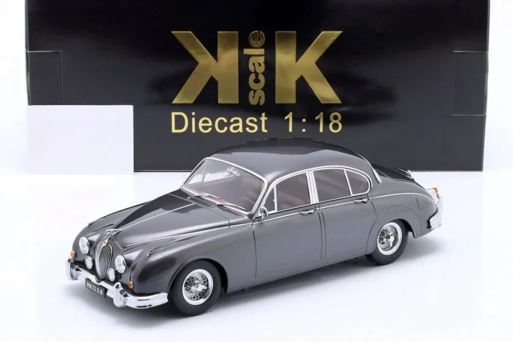 โมเดลรถ 1:18 Jaguar MK II 3.8 LHD ปี 1959 สีเทาเข้มเมทัลลิก KK-Scale