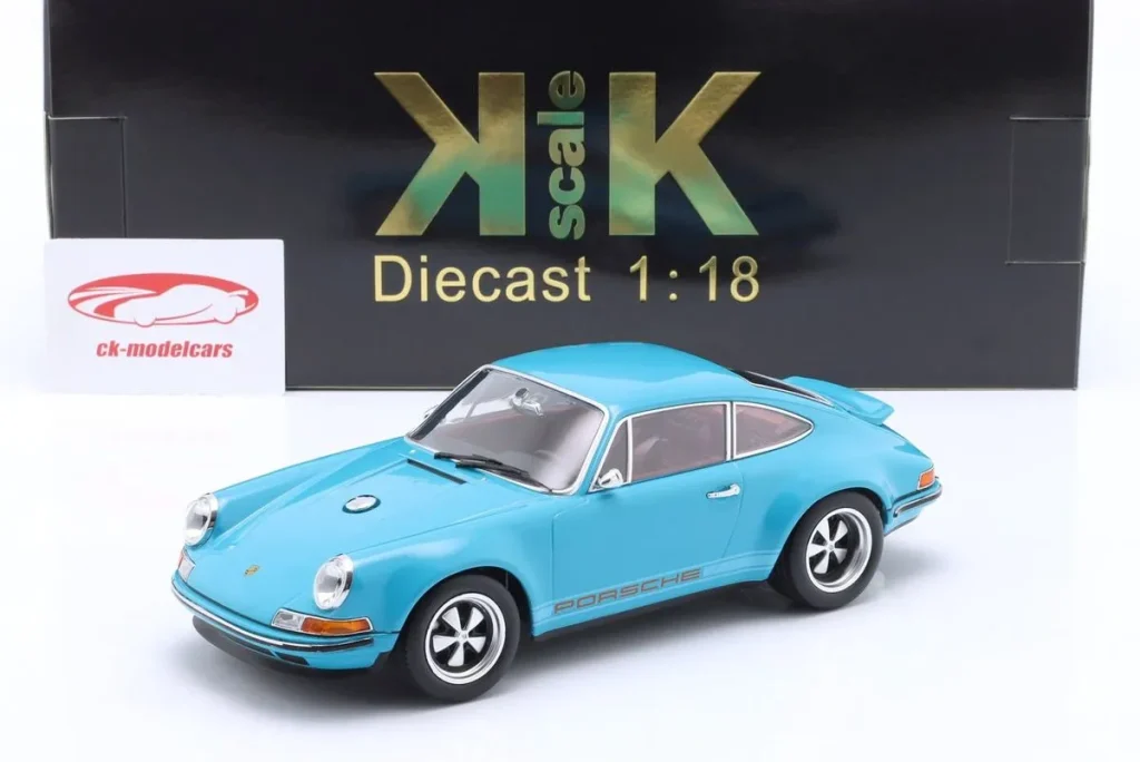 โมเดลรถ 1:18 Singer Coupe Porsche 911 Modification สีเทอร์ควอยซ์-น้ำเงิน KK-Scale