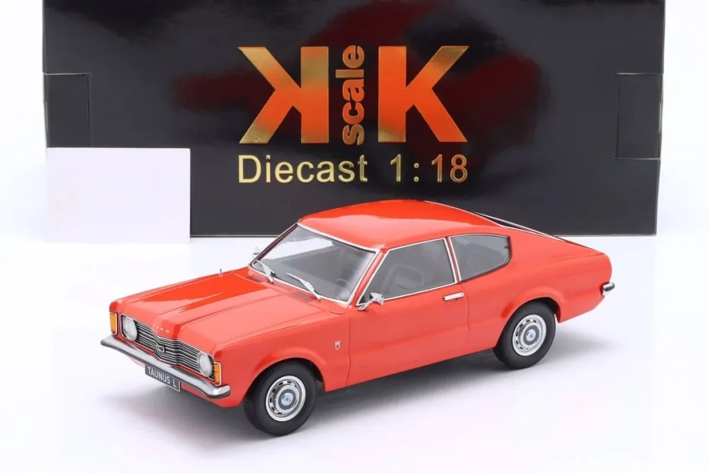โมเดลรถ 1:18 Ford Taunus L Coupe ปี 1971 สีแดงอ่อน KK-Scale
