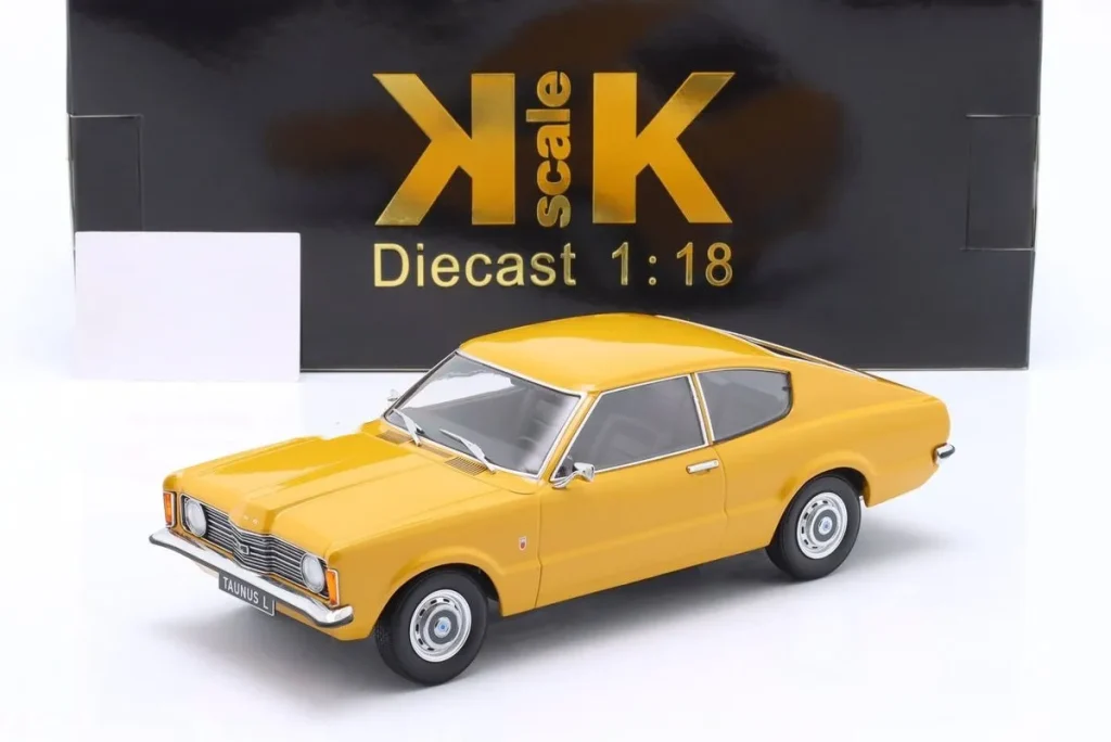 Model 1:18 Ford Taunus L Coupe year 1971 Colour ocker yellowing KK-Scale