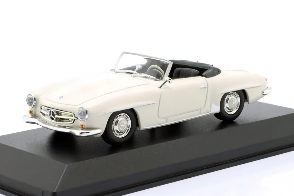 Model 1:43 Mercedes-Benz 190 SL (W121) year 1955 white Minichamps