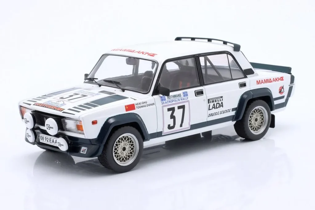โมเดลรถ 1:18 Lada VAZ 2105 VFTS #37 Heiki Ohu, Toomas Diener Akropolis แรลลี่ ปี 1983 Ixo