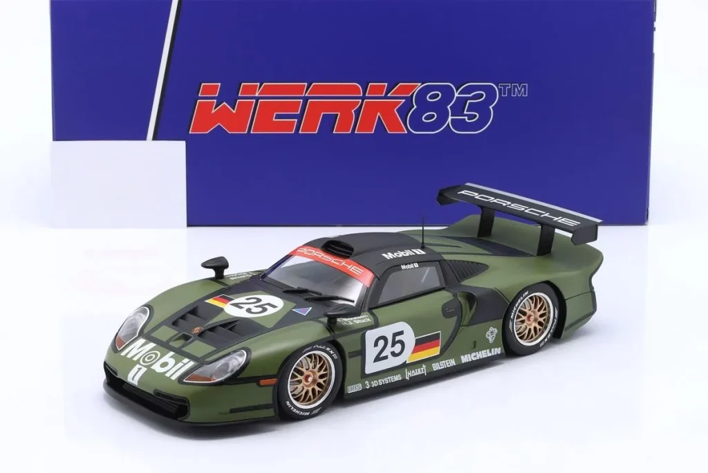 โมเดลรถ 1:18 Porsche 911 GT1 #25 Yannick Dalmas, Thierry Boutsen, Hans-Joachim Stuck Pre-Qualifying 24h LeMans ปี 1997 WERK83