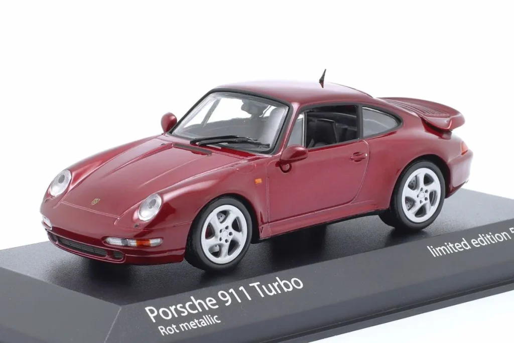 โมเดลรถ 1:43 Porsche 911 (993) Turbo ปี 1995 สีแดงเมทัลลิก Minichamps