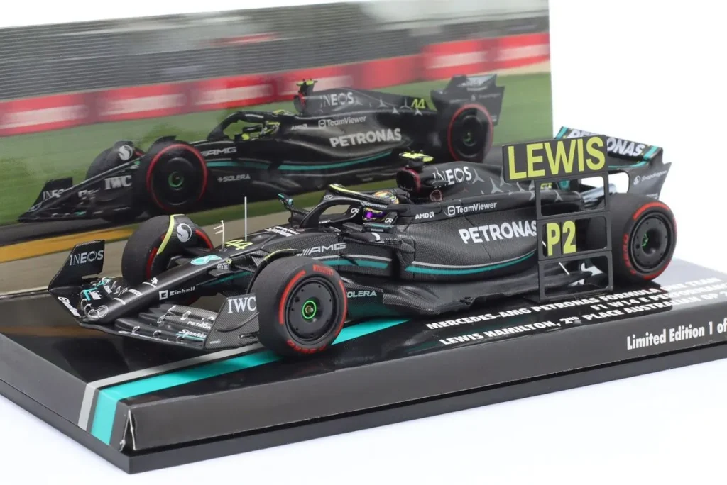 โมเดลรถ 1:43 Mercedes-AMG F1 W14 E Performance #44 Lewis Hamilton ฟอร์มูล่าวัน ปี 2023 Minichamps 447230144