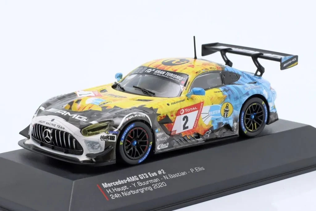 โมเดลรถ 1:43 Mercedes-AMG GT3 Evo #2 Hubert Haupt, Yelmer Buurman, Nico Bastian, Philip Ellis อันดับ 8 24h Nürburgring ปี 2020 Ixo