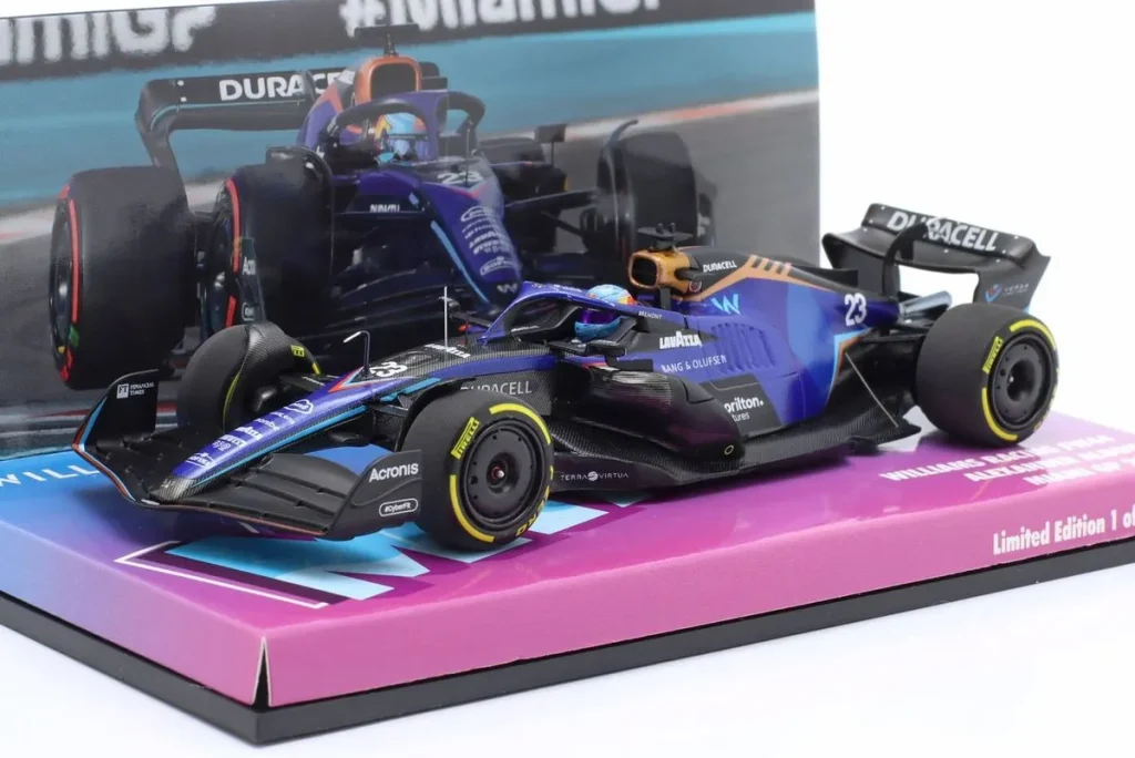 โมเดลรถ 1:43 Williams FW44 #23 Alexander Albon ฟอร์มูล่าวัน ปี 2022 Minichamps 447220523