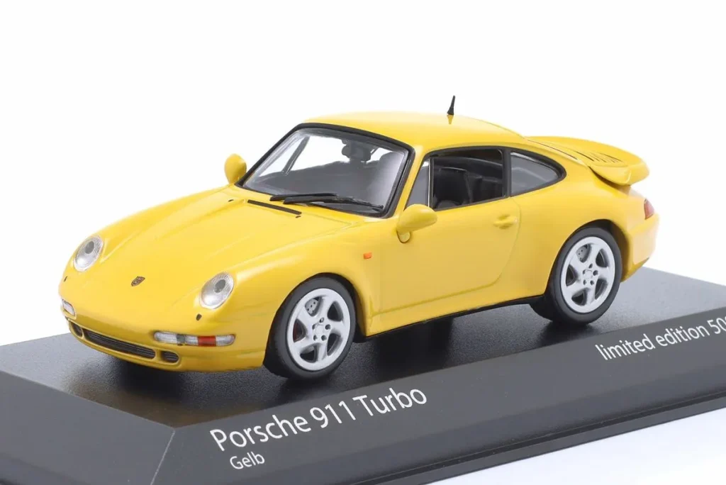โมเดลรถ 1:43 Porsche 911 (993) Turbo ปี 1995 สีเหลือง Minichamps