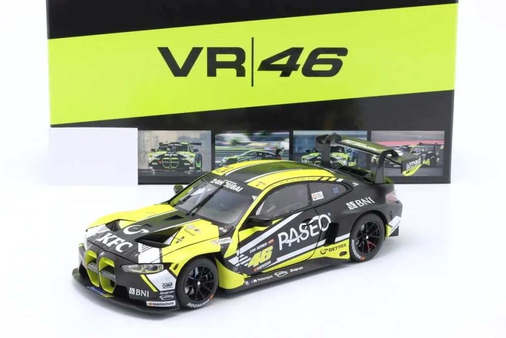 车型 1:18 BMW M4 GT3 #46 Valentino Rossi, Sean Gelael, Max Hesse, Maxime Martin, Timothy Whale 排名 3 24h Dubai Minichamps