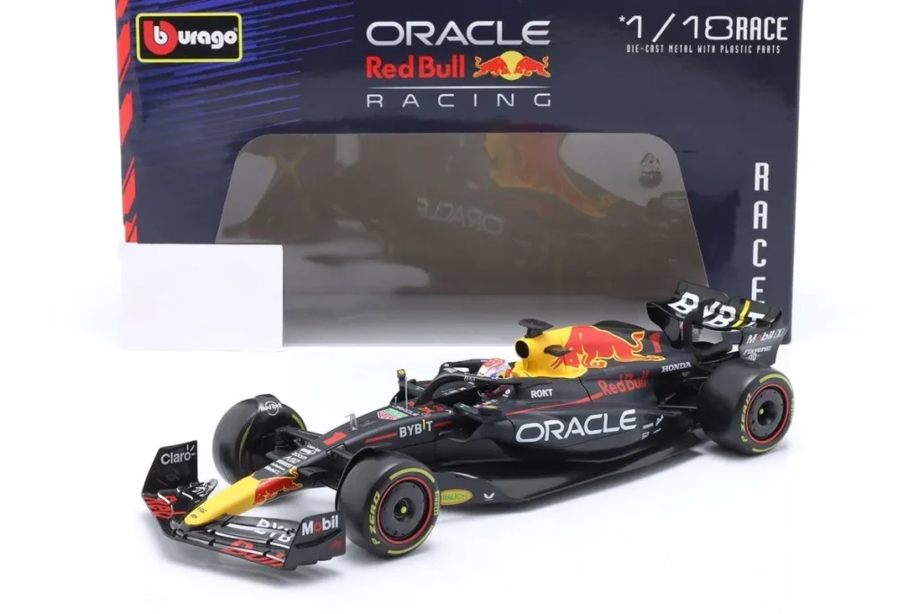 โมเดลรถ 1:18 Red Bull Racing RB19 #1 Max Verstappen alias Franz Hermann ฟอร์มูล่าวัน แชมป์โลก ปี 2023 Bburago