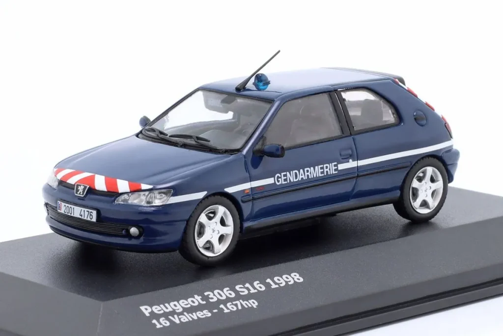 车型 1:43 Peugeot 306 S16 Gendarmerie 年 1998 蓝色 Solido